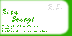 rita spiegl business card